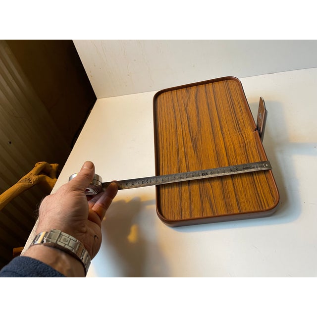 Mid-Century Wall Mounted Nightstand in Faux Wood, 1970s For Sale - Image 10 of 11