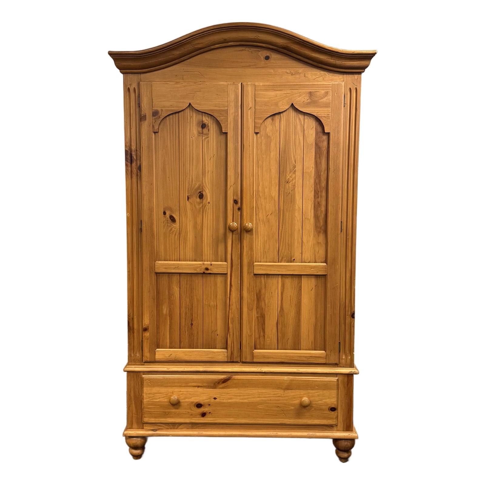 Ethan Allen Farmhouse Rustic Pine Armoire | Chairish