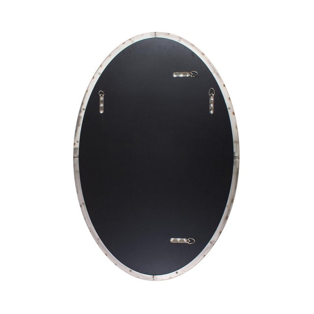 Metal Steele Oval Mirror For Sale - Image 7 of 11