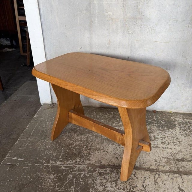 Mid-Century Brutalist Elm Side Table For Sale - Image 9 of 10