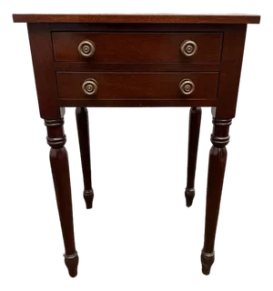 Vintage American Sheraton Two Drawer Nightstand Side Table
