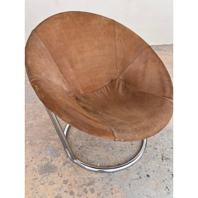 Balloon Sling Armchair in Brown Suede from Lusch & Co For Sale - Image 6 of 11