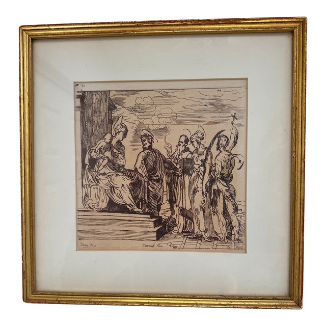 Anne Claude Philippe De Tubières, Comte De Caylus French Etching, Framed For Sale