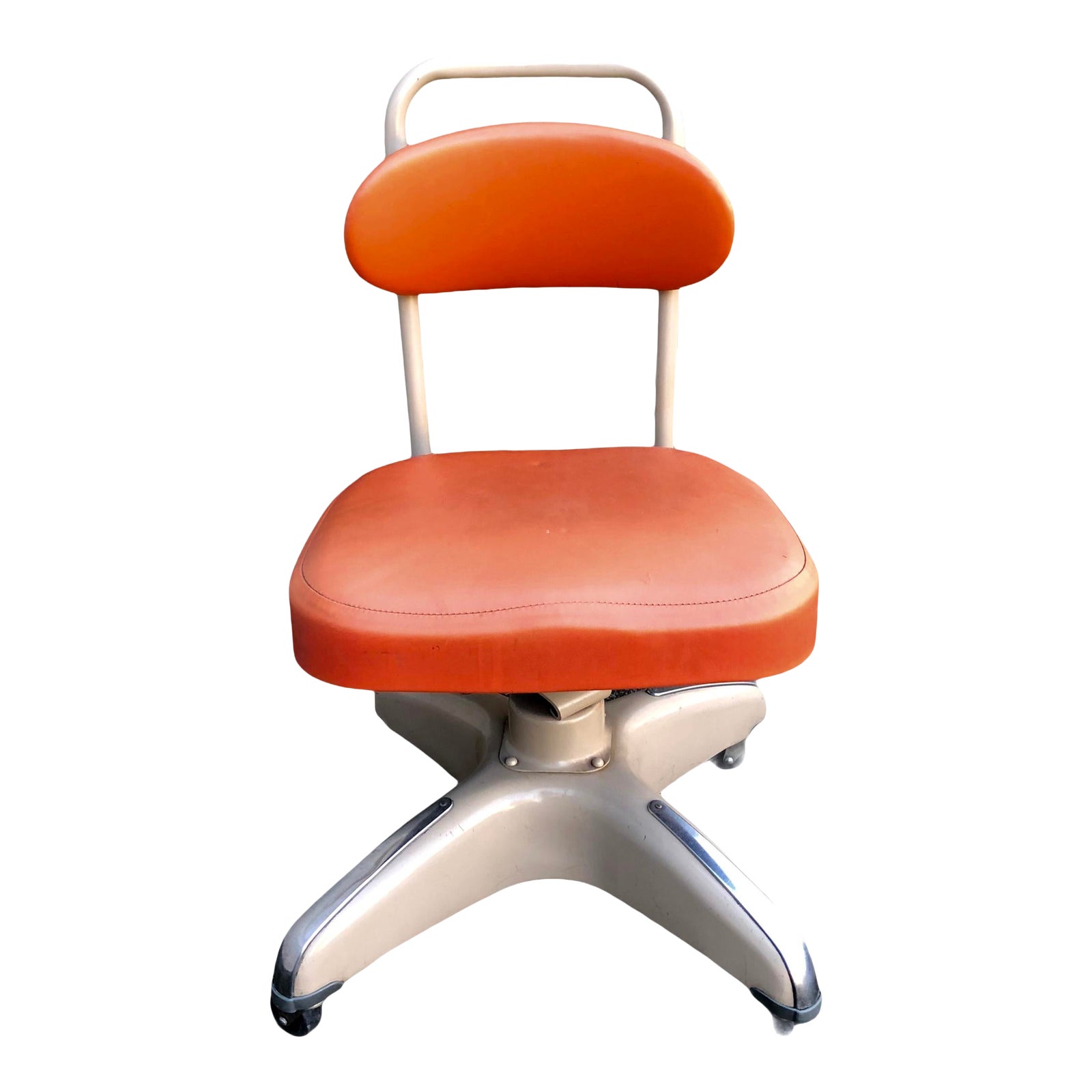 Industrial Vintage Orange Swivel Office Chair Chairish