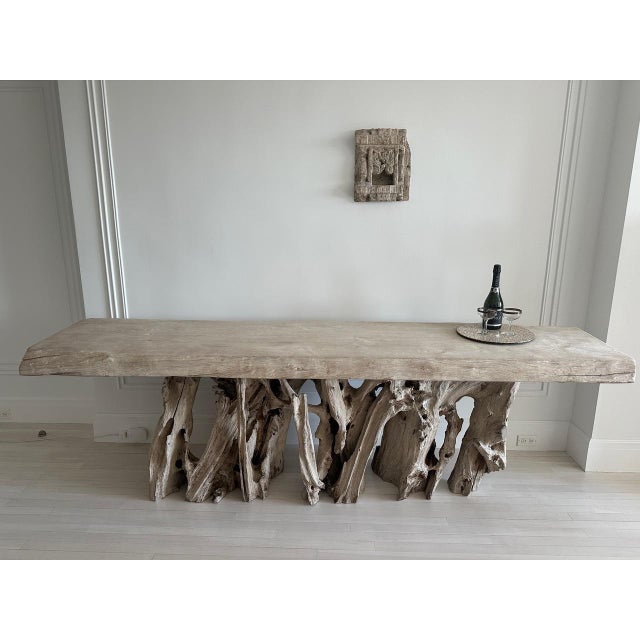 2010s Andrianna Shamaris Monumental Organic Teak Wood Root Console Table For Sale - Image 5 of 18