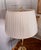 Vintage Tall Heavy Brass Three Arm Bouillotte Lamps With Creamy Off White Pleated Shades - a Pair For Sale - Image 10 of 10