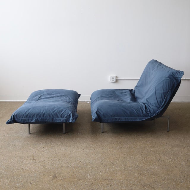 1990s Pascal Mourgue “Calin” Chair + Ottoman For Sale - Image 10 of 10