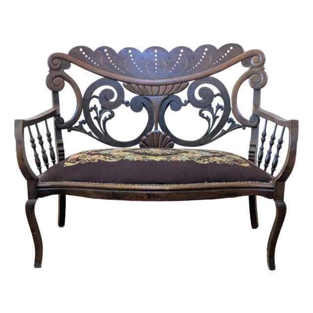Elegant Edwardian Settee For Sale