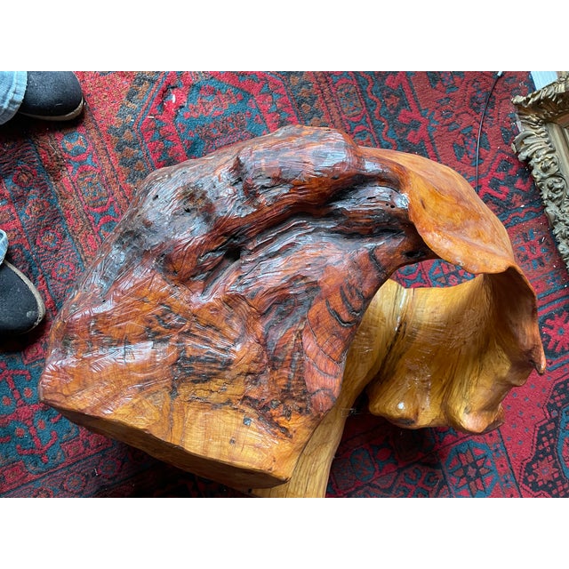 Abstract Free Form Burled Wood Sculpture Plant Stand Modern For Sale - Image 6 of 12