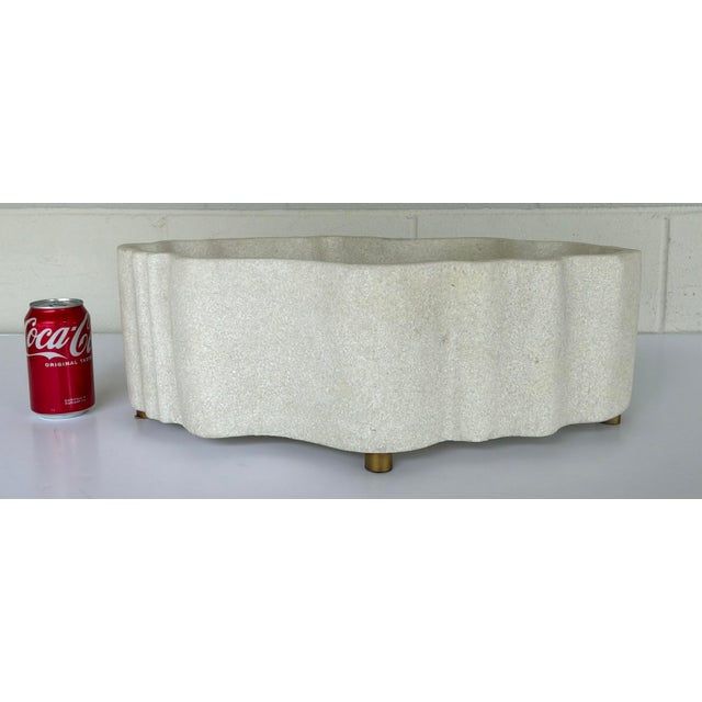 Revelation Modern Ivory Stone Ripple Cachepot For Sale - Image 4 of 4