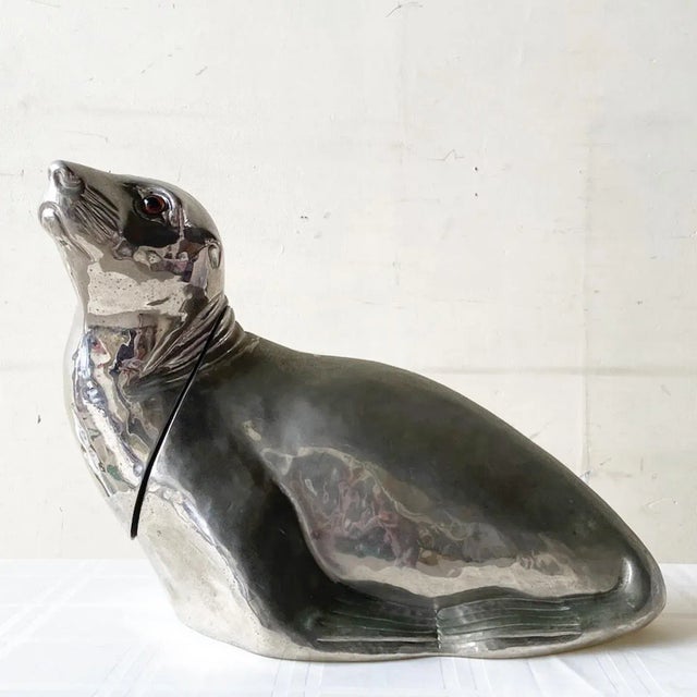 Italian Silver Plated Seal Form Wine Cooler, Franco Lapini Style For Sale - Image 11 of 11