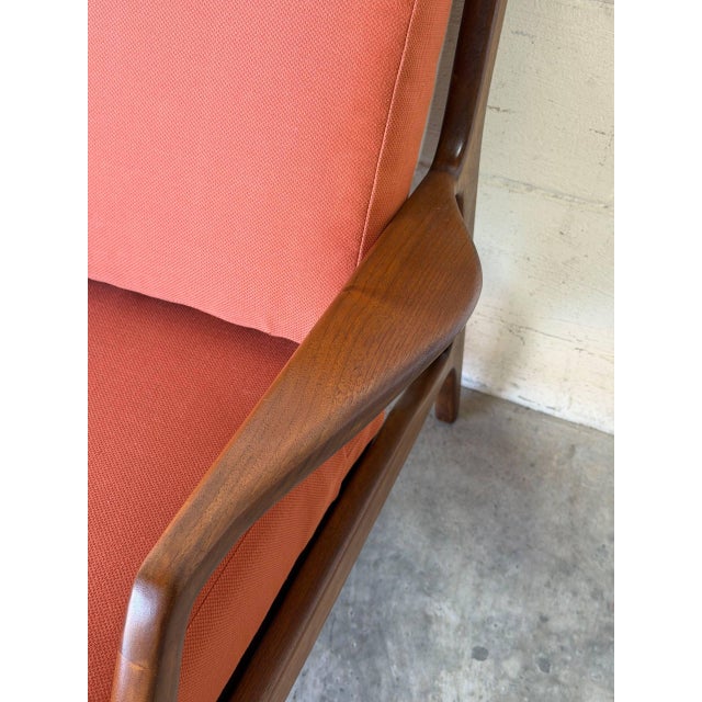 Wood In Style of Ib Kofod-Larsen for Selig Teak Lounge Chair Newly Reupholstered Mid-Century Modern 1960s For Sale - Image 7 of 12