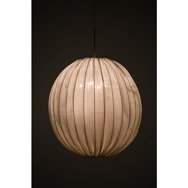 Beige Ceiling Lamp in Brass and Fabric from Hans-Agne Jakobsson, 1950s For Sale - Image 8 of 10