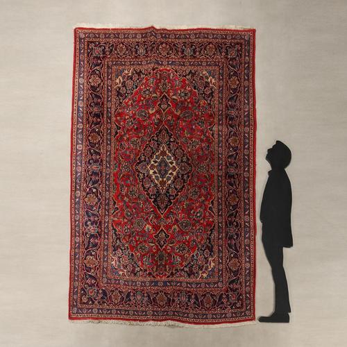 Keshan rug in cotton and wool, large knot, hand-made. This piece is attributed to the mentioned designer/maker. It has no...