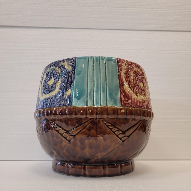 Ceramic 19th Century Cache Pot - Maceta in Barbotina from Orchies, France For Sale - Image 7 of 14