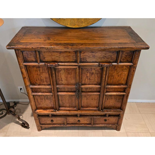 1900 - 1909 1900-1909 Chinese Lacquered Ming Style Cabinet Armoire Vintage For Sale - Image 5 of 7