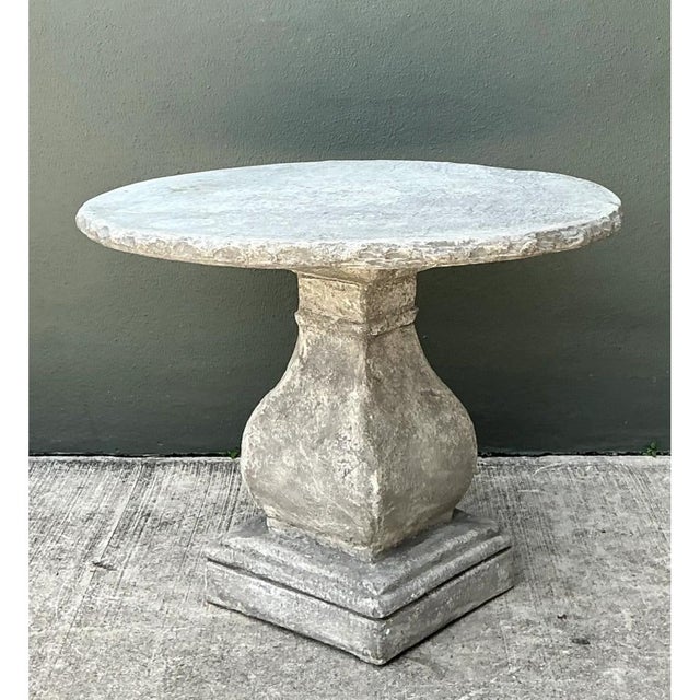 Vintage Cement Pedestal Table For Sale In West Palm - Image 6 of 12