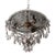 French Beaded Lavender and Clear Drops Flush Mount Chandelier For Sale