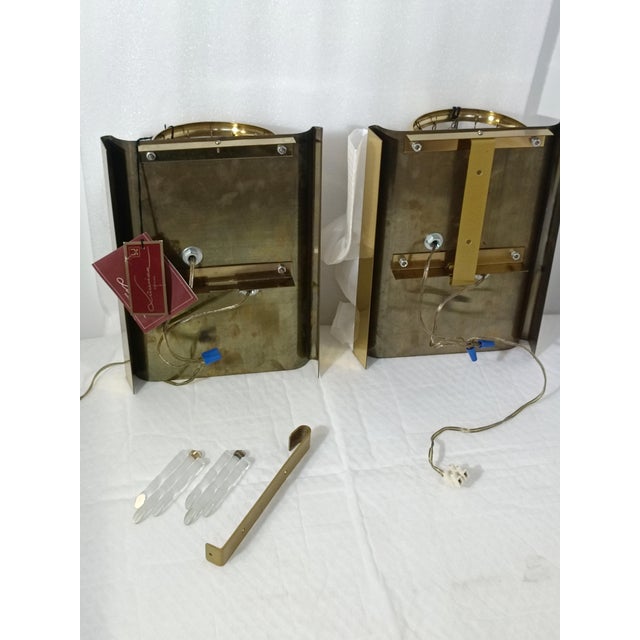 Gold Murano Glass Sconces from Lumica, 1970s, Set of 2 For Sale - Image 8 of 14