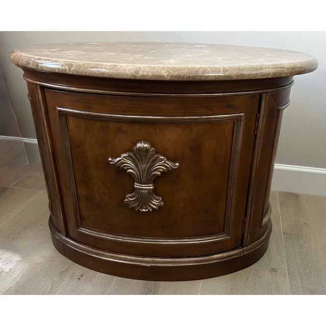 Stone Henredon Side/Accent Table With Marble Top For Sale - Image 7 of 10