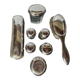 Vintage Chrome Vanity Set For Sale