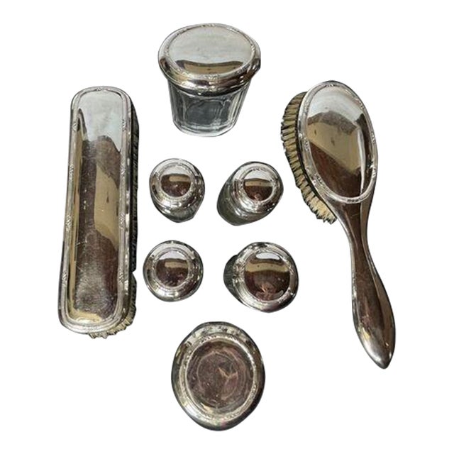 Vintage Chrome Vanity Set For Sale
