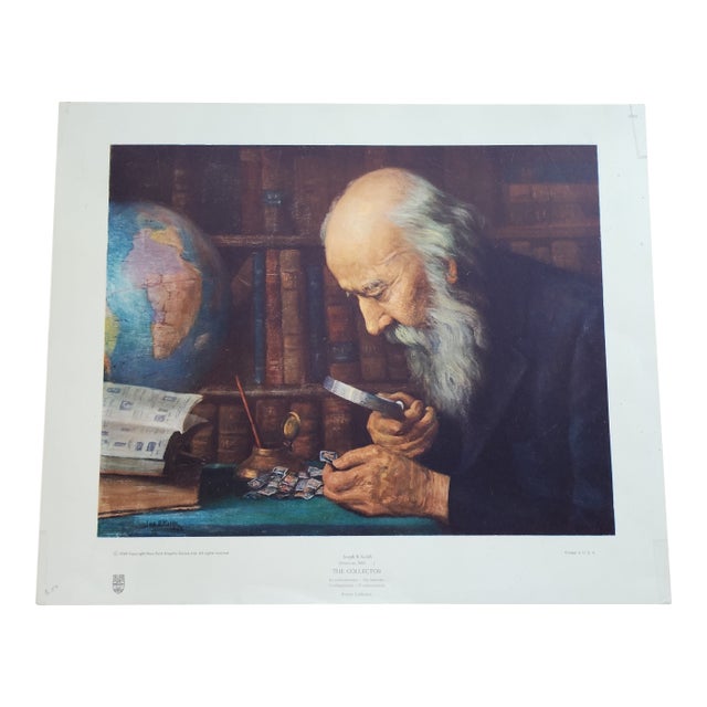 1949 Joseph B. Kahill "The Collector" Ny Graphic Society Lithograph For Sale