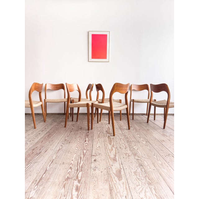 1960s Mid-Century Model 71 Dining Chairs by Niels O. Møller for J.L. Mollers, 1951, Set of 8 For Sale - Image 5 of 16