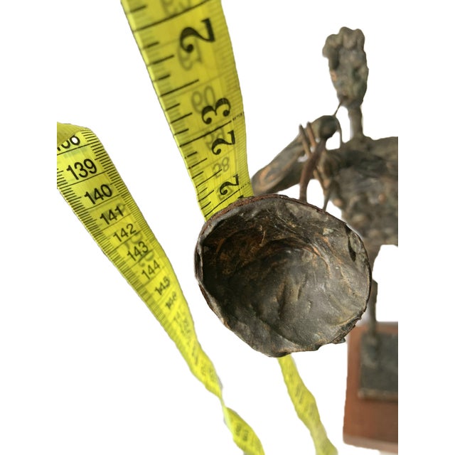 1970s Unusual Brutalist Mid Century Sculpture Jazz Trumpet Player Wire & Fiberglass For Sale - Image 9 of 9