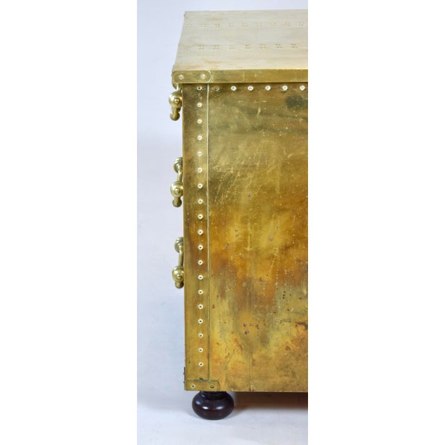 Serried Spain Brass Clad Chest, Nightstand, 1970's For Sale - Image 13 of 14
