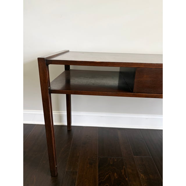 Dunbar Furniture Edward Wormley for Dunbar Mid-Century Walnut Console Table With Drawer For Sale - Image 4 of 12