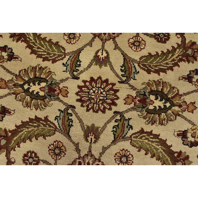 Textile Agra Runner 4′ X 12’1” Beige Wool Traditional Hand-Knotted Oriental Rug For Sale - Image 7 of 13