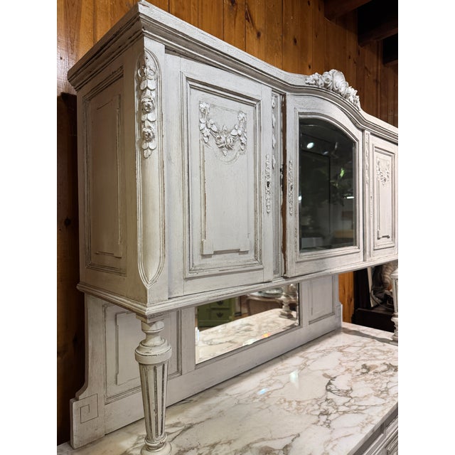 Antique French Country Sideboard and Marble Countertop Top For Sale In Philadelphia - Image 6 of 10