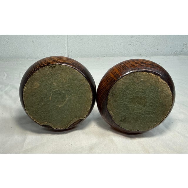 Pair Antique 19th Century Barley Twist English Wood Candlesticks Candle Holders For Sale - Image 10 of 12