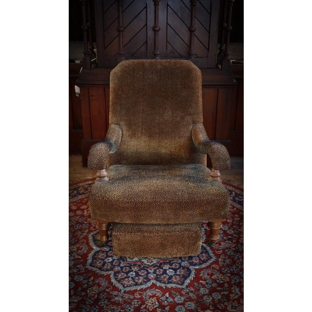 Set of Lounge Chair and Ottoman in Velvet, 2010s For Sale - Image 6 of 18