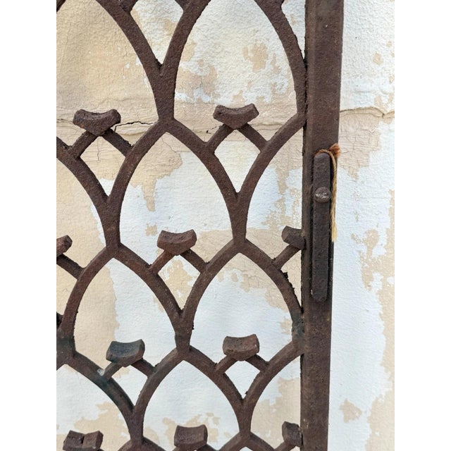 Antique French Art Nouveau Wrought Iron "Repeating Arch" 55x48 Garden Entry Gate For Sale - Image 13 of 18