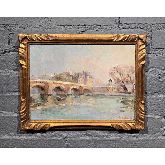 French Albert Lebourg —Pont De Paris — 1880s French Impressionist Oil Painting For Sale - Image 3 of 10