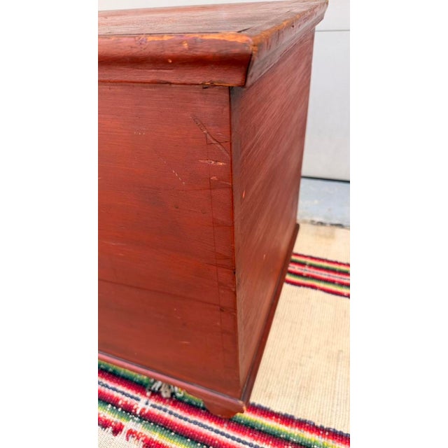 Antique Red Painted Dovetailed Blanket Chest, Lancaster County Pa, Circa 1830-1840 For Sale - Image 11 of 15