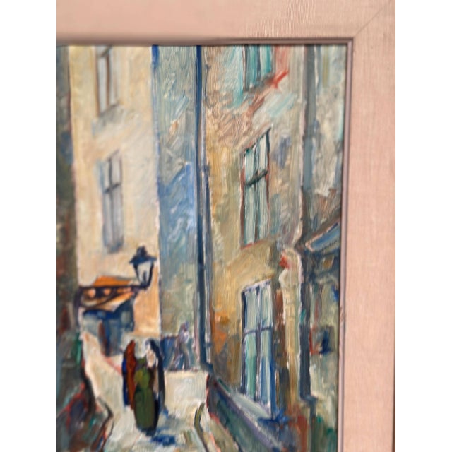 Emil Hellbom, Gamla Stan (Town), 1920s, Oil on Panel, Framed For Sale - Image 4 of 18