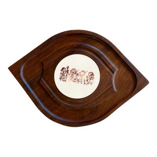 1960s Scandinavian Modern Teak Serving Platter by Bjorn Wiinblad for Nymolle For Sale