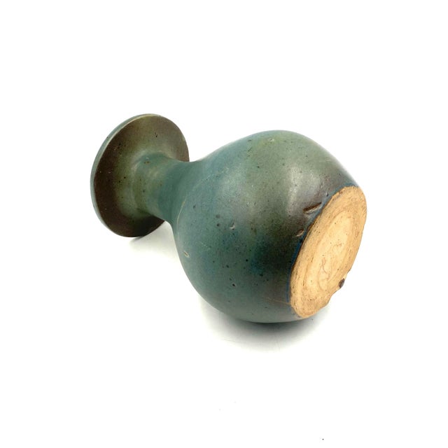 Midcentury Light Blue Ceramic Vase, France 1960s For Sale - Image 12 of 12