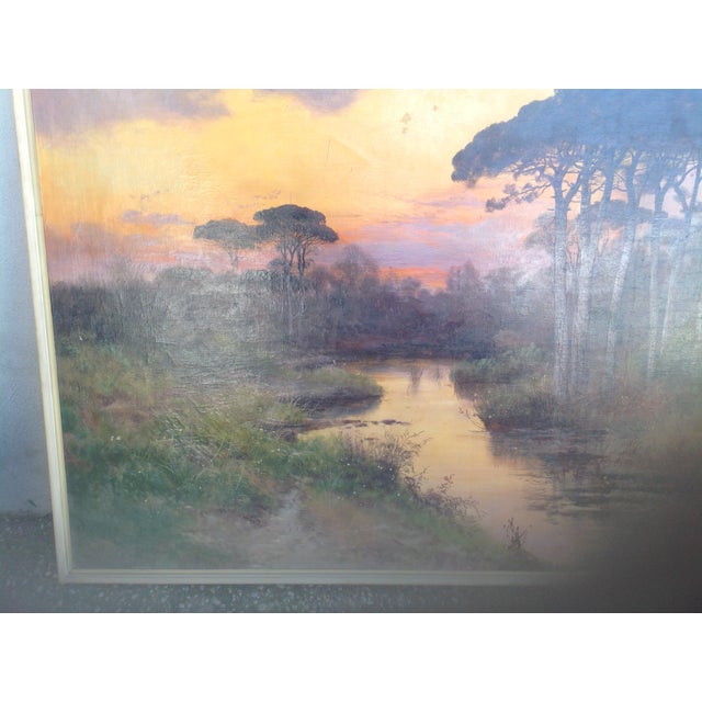 M. Henry, Italian Landscape, 1890s-1910s, Oil on Canvas For Sale - Image 4 of 6