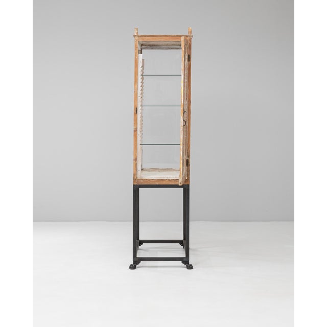 19th Century French Wooden Display Case On Metal Base For Sale - Image 17 of 18