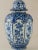 White Dutch Delft Blue & White Ceramic Table Lamp with New Pleated Ikat Shade For Sale - Image 8 of 13