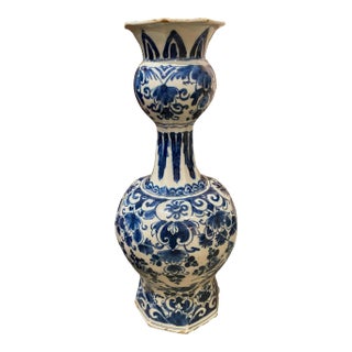Large 18th Century Delft Knobble Vase For Sale