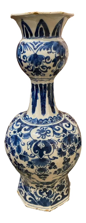 Large 18th Century Delft Knobble Vase