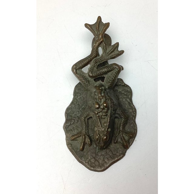 Antique Victorian Brass Frog Paper Clip. This adorable frog resting on a lily pad is made from brass and works great as a...