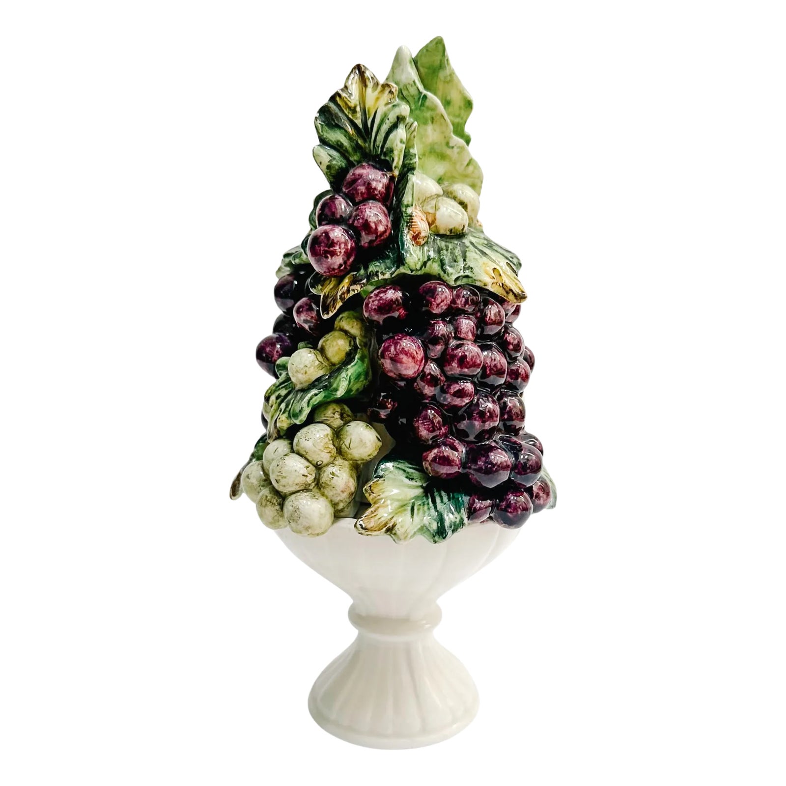 Mid-Century Petite Glazed Grape Topiary | Chairish