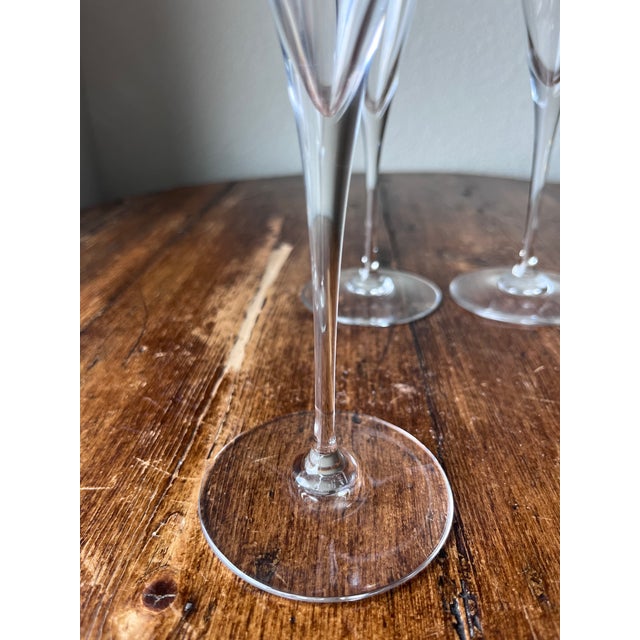 Baccarat Late 20th Century Baccarat Dom Perignon Champagne Flutes 9.25", Crystal Glassware - Set of 4 For Sale - Image 4 of 9