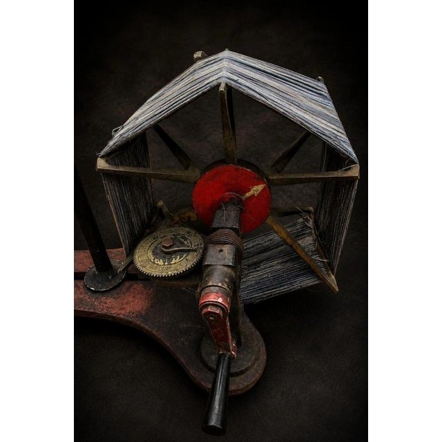 Antique Industrial Textile Yarn Winder in Cast Iron For Sale - Image 9 of 11